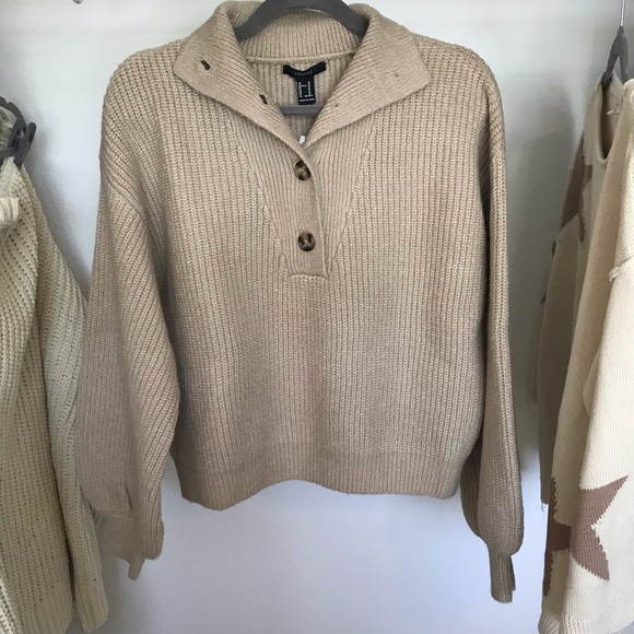 NWT Forever 21 Women's Beige Sweater size medium - Picture 1 of 7